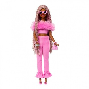 Barbie Deluxe Fashionistas Mε Ροζ Φόρμα Kαι Κοτσιδάκια - HYV28