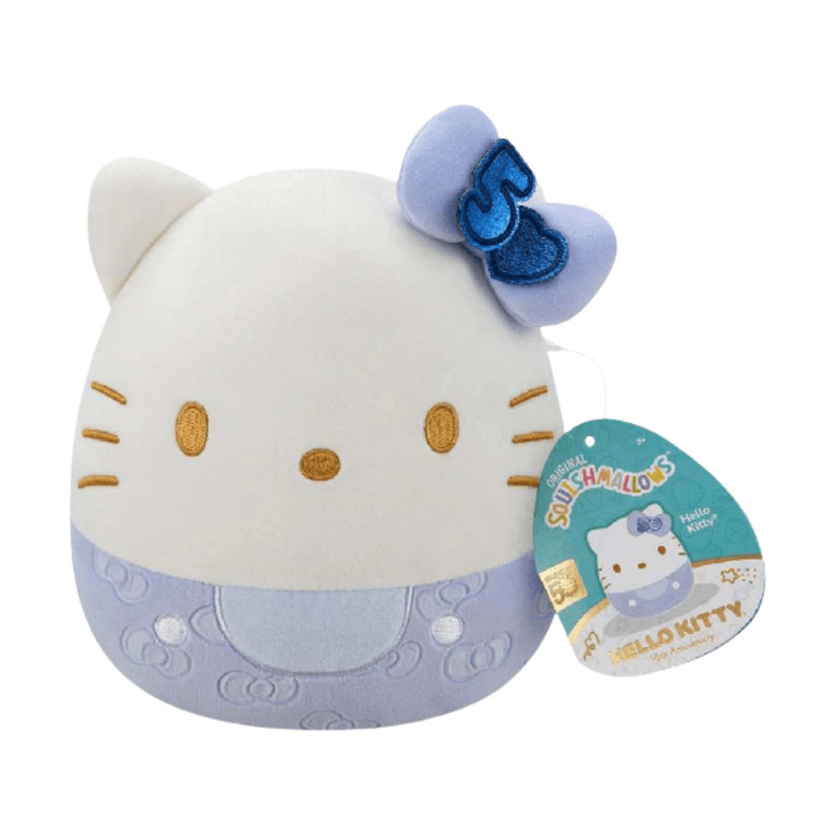 Squishmallows Λούτρινο Hello Kitty 50th Anniversary-Ανάγλυφος Μπλε Φιόγκος 20 cm - SQSN00500