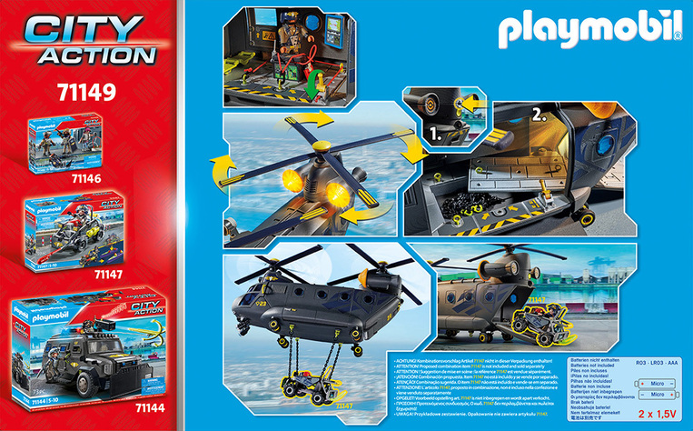 Playmobil City Action Ελικόπτερο Ειδικών Δυνάμεων Με Δύο Έλικες - 71149