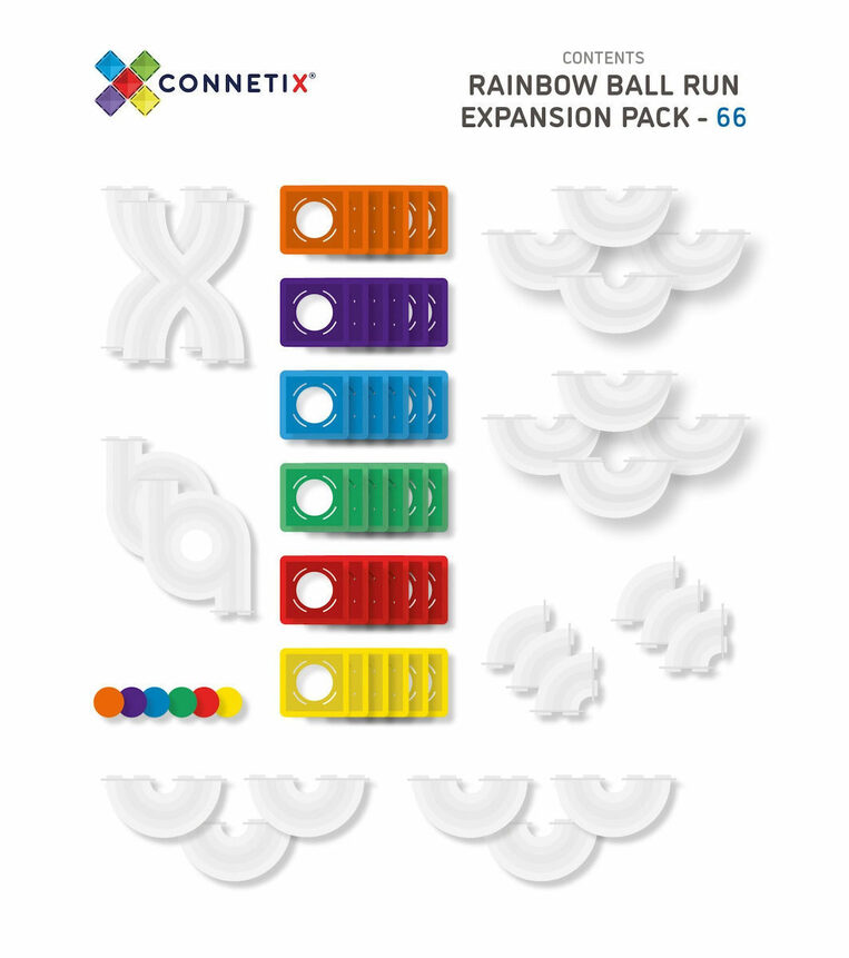 Connetix Ball Run Expansion Pack Μαγνητικά Τουβλάκια Κατασκευών 66τμχ - CT-R-00066-BR