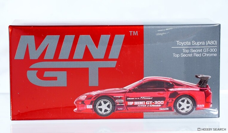 Mini GT 1/64 Toyota Supra (A80) Top Secret GT-300 Top Secret Red Chrome RHD - MGT01132RHD