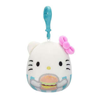 Squishmallows: Sanrio Hello Kitty With Burger Λούτρινο Μπρελόκ - SQSN00263