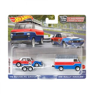 Hot Wheels Premium 2023 Team Transport '70 Rover P6 Group 2 HW Rally Hauler - HFK45/FLF56