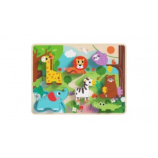 Tooky Toy Ξύλινο Παζλ Σφηνώματα Ζώα Ζούγκλας - TH633