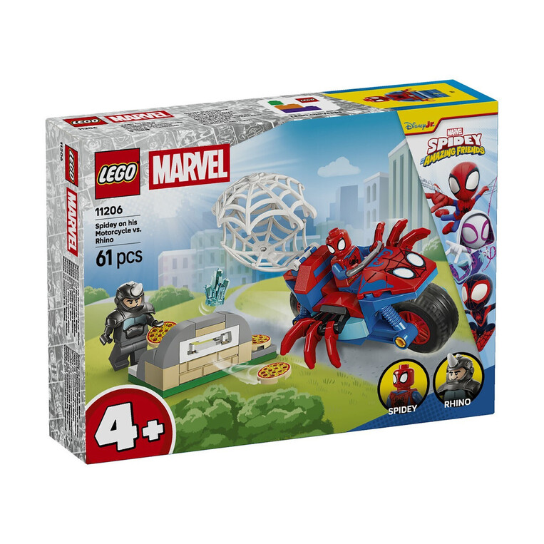LEGO Marvel Spidey On His Motorcycle Vs. Rhino – 11206