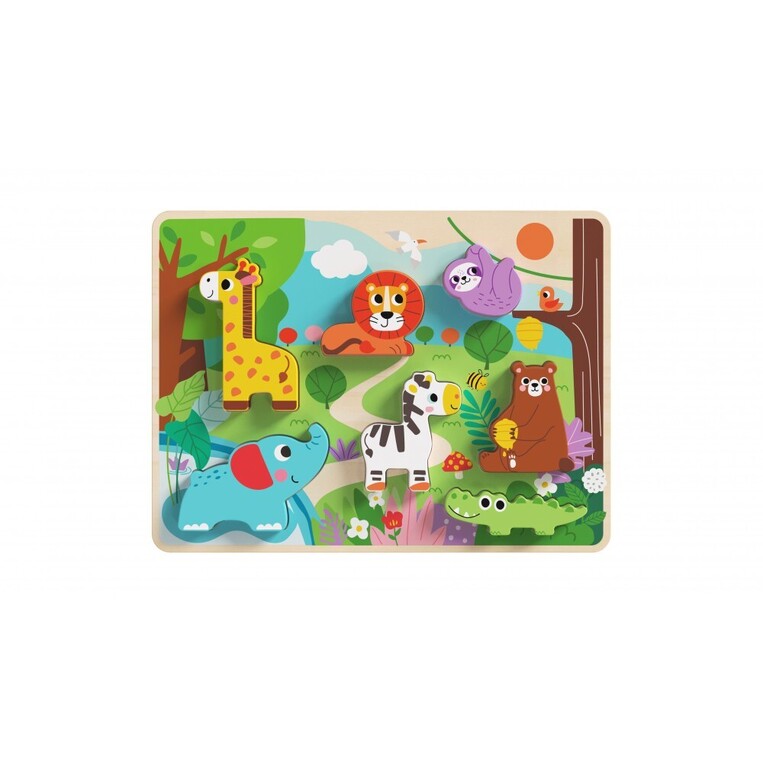 Tooky Toy Ξύλινο Παζλ Σφηνώματα Ζώα Ζούγκλας - TH633