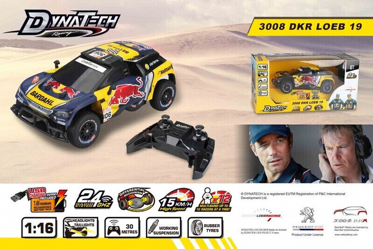 Dynatech RC - Rally Official Dakar 1:16 | Peugeot 3008 Dakar Leob 19 - FK10462GB