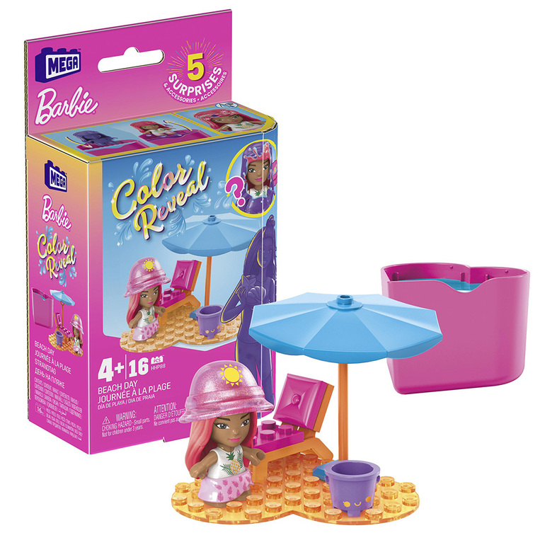 Mega Barbie Color Reveal - Φιγούρα Με Αξεσουάρ Beach Day - HHP86