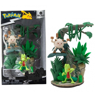 Pokemon Αγαλματίδιο Forest Environment Pack With 2 Figures Treecko & Mankey 15εκ - PKW2771