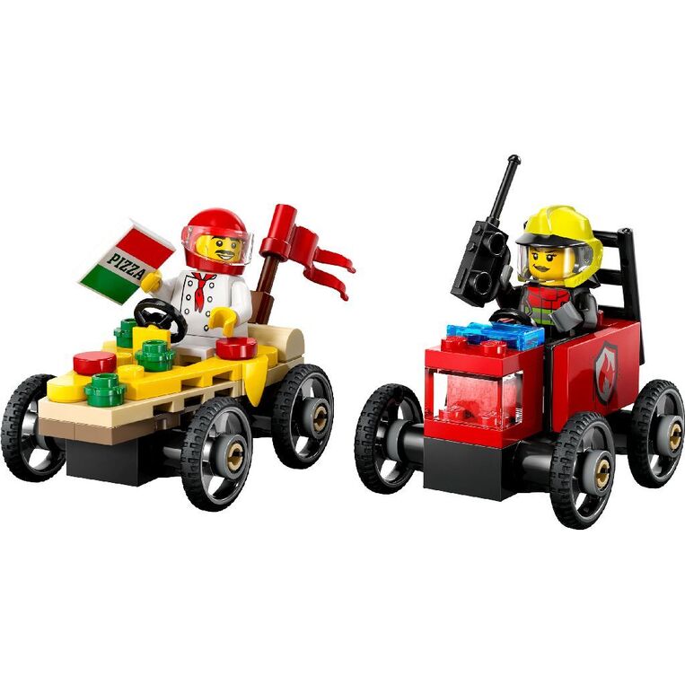 LEGO City Pizza Vs. Fire Truck Race Car Pack - 60458
