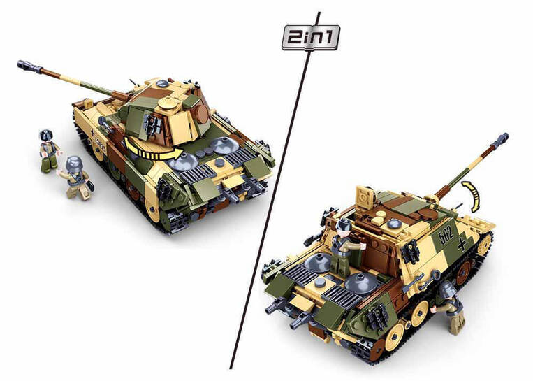 Sluban -  Medium Tank Brown Green and Beige - M38-B0859