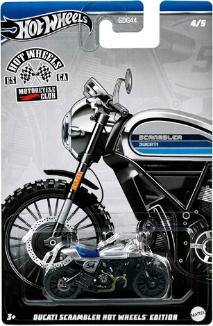Hot Wheels Ducati Scrambler Silver Motorcycle Club - HRR93