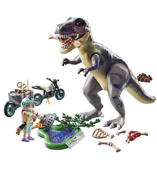 Playmobil Dinos T-Rex & Εξερευνητής Με Μοτοσυκλέτα - 71524