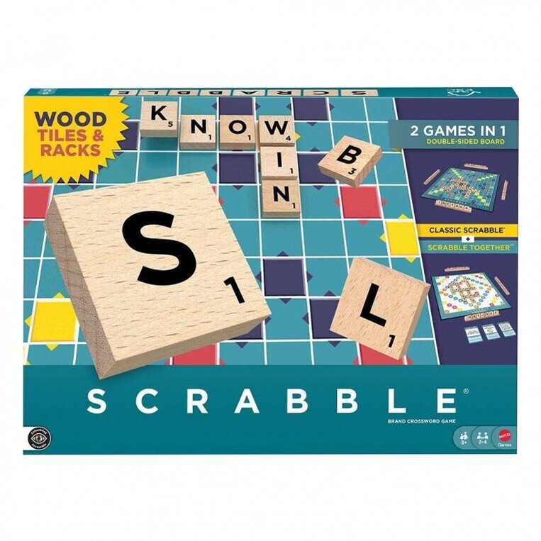 Επιτραπέζιο Scrabble 2 Σε 1 Με Ξύλινα Γράμματα - JLJ58