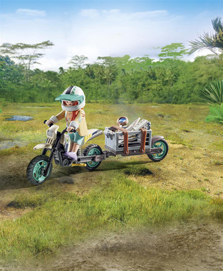 Playmobil Dinos T-Rex & Εξερευνητής Με Μοτοσυκλέτα - 71524