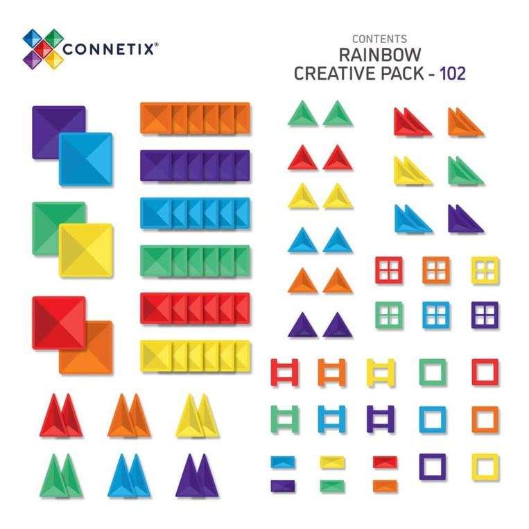 Connetix Rainbow Creative Pack Μαγνητικά Τουβλάκια Κατασκευών 102τμχ. - CT-R-00102-CR