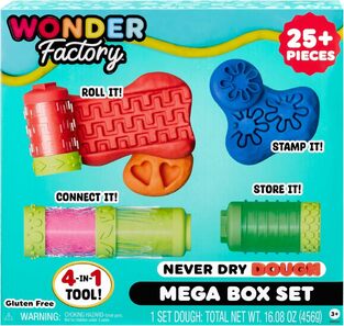 Wonder Factory Πλαστελίνες Never Dry Dough Mega Box Set - 595137EUC