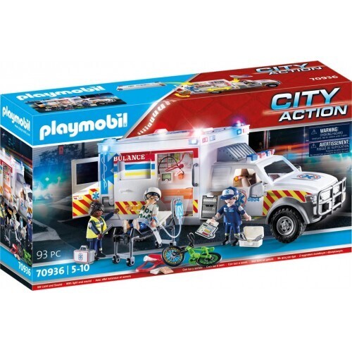 Playmobil US. Όχημα Πρώτων Βοηθειών - 70936