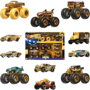 Hot Wheels Monster Trucks Bigfoot Trophy Champions Collection Cars Σετ Των 12 - JDW07