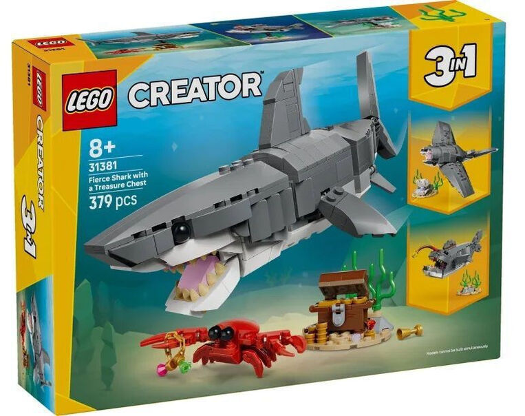 LEGO Creator 3 in 1 Fierce Shark With A Treasure Chest - 31381
