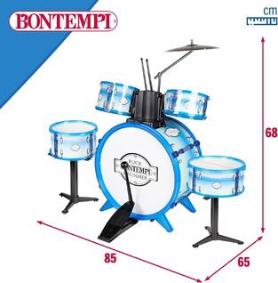 Bontempi Drum Set 6 pcs With Stool And 2 Sticks - 514831