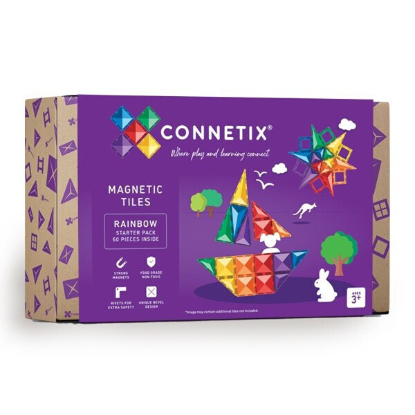 Connetix Rainbow Starter Pack Μαγνητικά Τουβλάκια Κατασκευών 60τμχ. - CT-R-00060-ST
