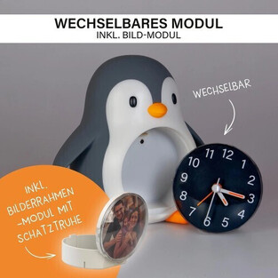 Megalight Ρολόι - Ξυπνητήρι και Φωτάκι Νυκτός Poppy Penguin - 187406