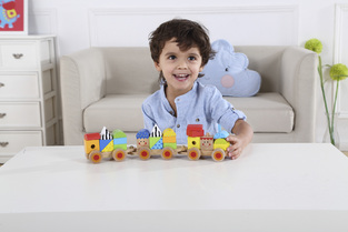 Tooky Toys Ξύλινα Τουβλάκια Τρενάκι Στοίβαξης - TKB383