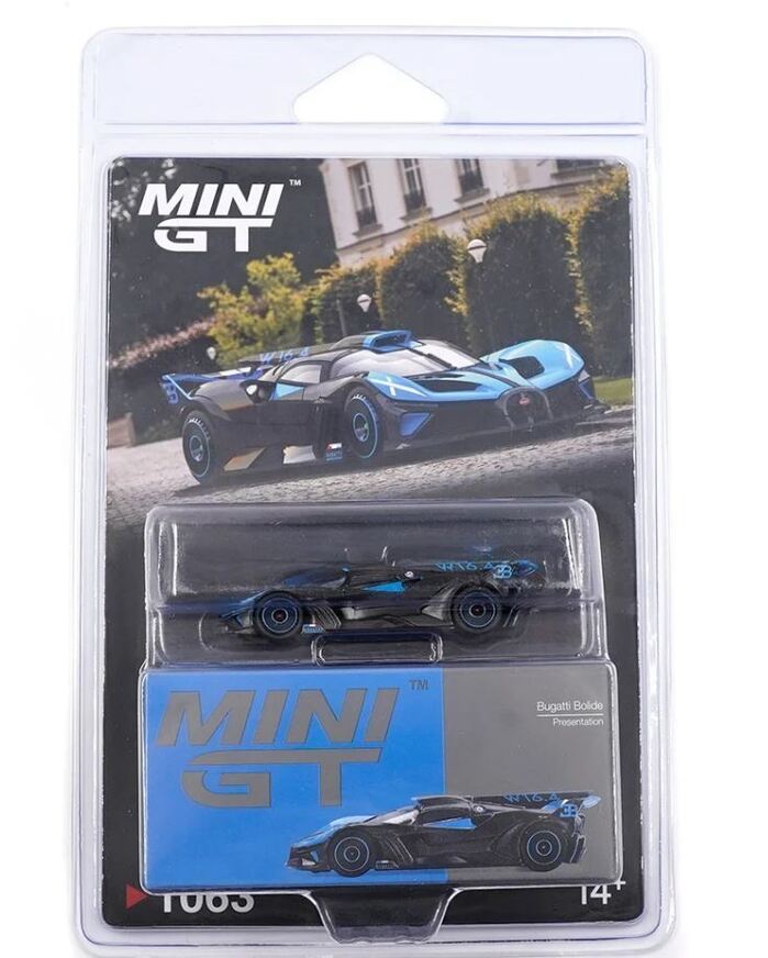 Mini GT 1:64 Bugatti Bolide Presentation - MGT01063-BL