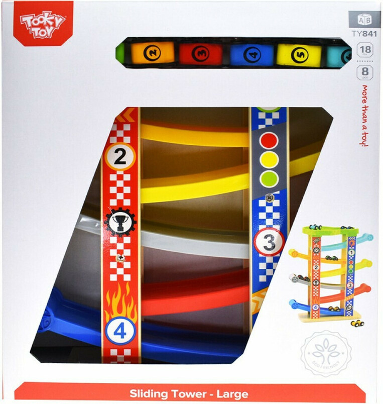 Tooky Toy Ξύλινη Πίστα Mε Αυτοκινητάκια - TY841