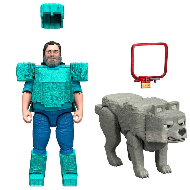 Minecraft The Movie Steve & Wolf set 2 figures - JFR71