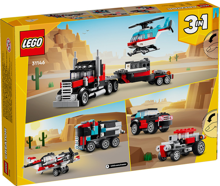 Lego Creator 3in1 Flatbed With Helicopter - 31146