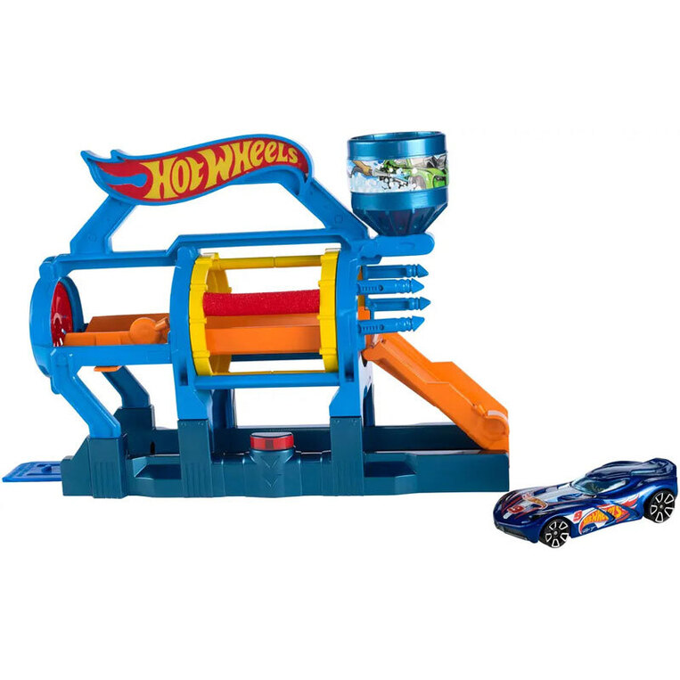 Hot Wheels City Αναδιπλούμενη Πίστα Turbo Jet Car Wash - FJN35