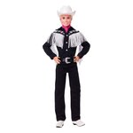 Barbie Movie Ken Doll in Black and White Western Outfit - HRF30