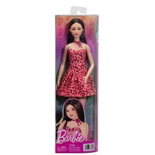 Barbie Fashionistas Doll with Leopard Strapless Pink Dress - JJN59