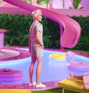 Barbie The Movie Κούκλα Ken Pastel Striped Beach Matching Set - HPJ97