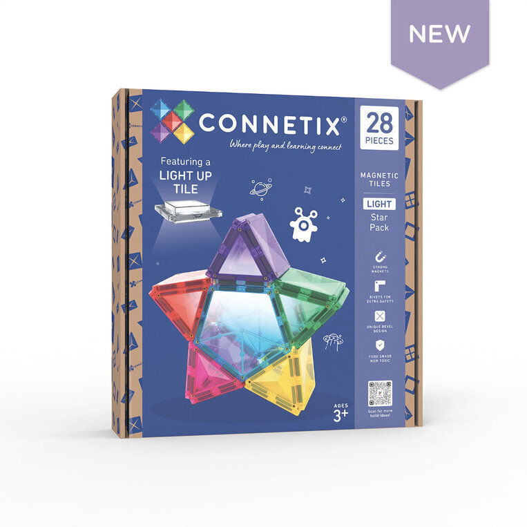 Connetix Magnetic Tiles Light Star Pack 28 Pieces - CT-L-00028-ST