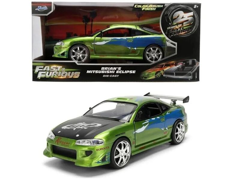 Jada Fast & Furious Diecast Vehicle 1:24 25th Anniversary Brian's Mitsubishi Eclipse - 9336817