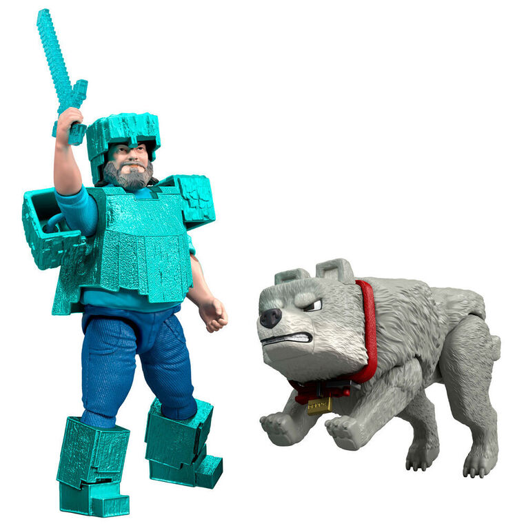 Minecraft The Movie Steve & Wolf set 2 figures - JFR71