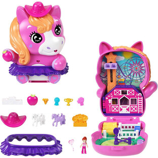 Polly Pocket and Adventures Compact Play Set Pony Rodeo Compact - JCR39