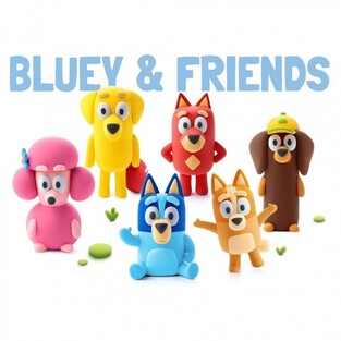 Hey Clay Bluey & Friends Character Set Mε 15 Βαζάκια Πηλό - 440080