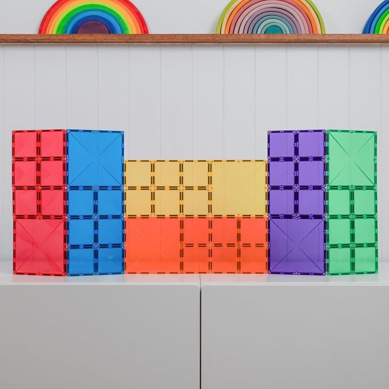 Connetix Rainbow Square Pack Μαγνητικά Τουβλάκια Κατασκευών 42τμχ - CT-R-00042-SQ