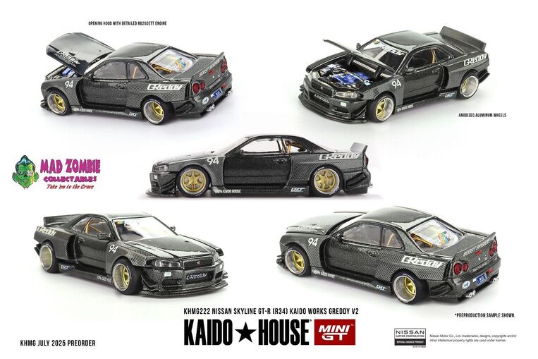 Mini GT Kaido House - Nissan Skyline GT-R ( R34 ) Kaido Works GReddy V2 1999 - 1/64 Scale - MGTKHMG222