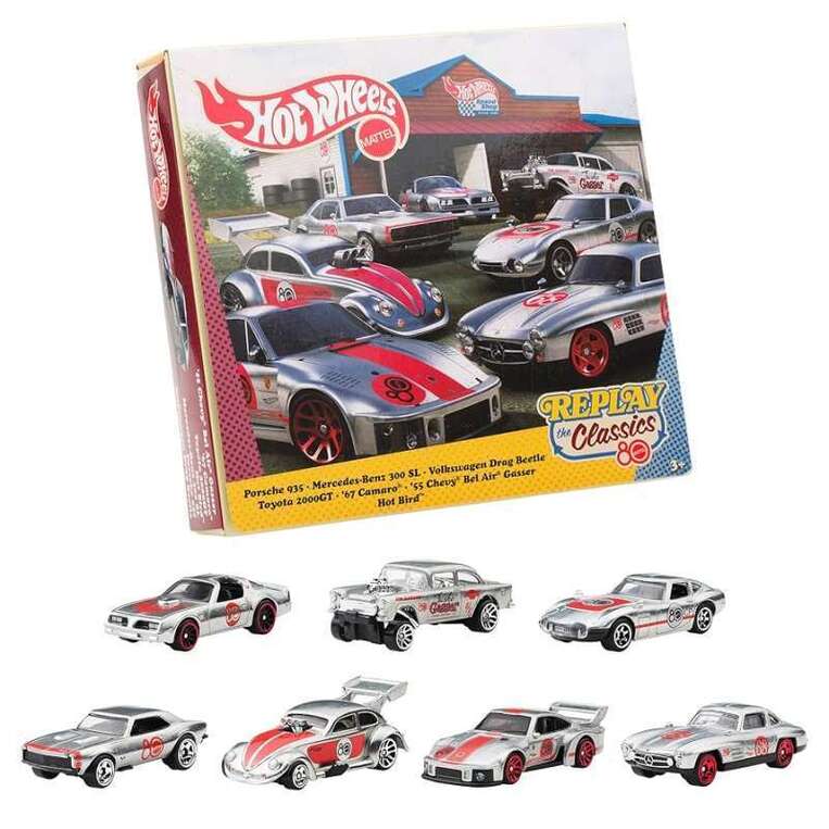 HW Αυτοκινητάκια Mattel 80th Anniversary σετ των 7 - JHF01