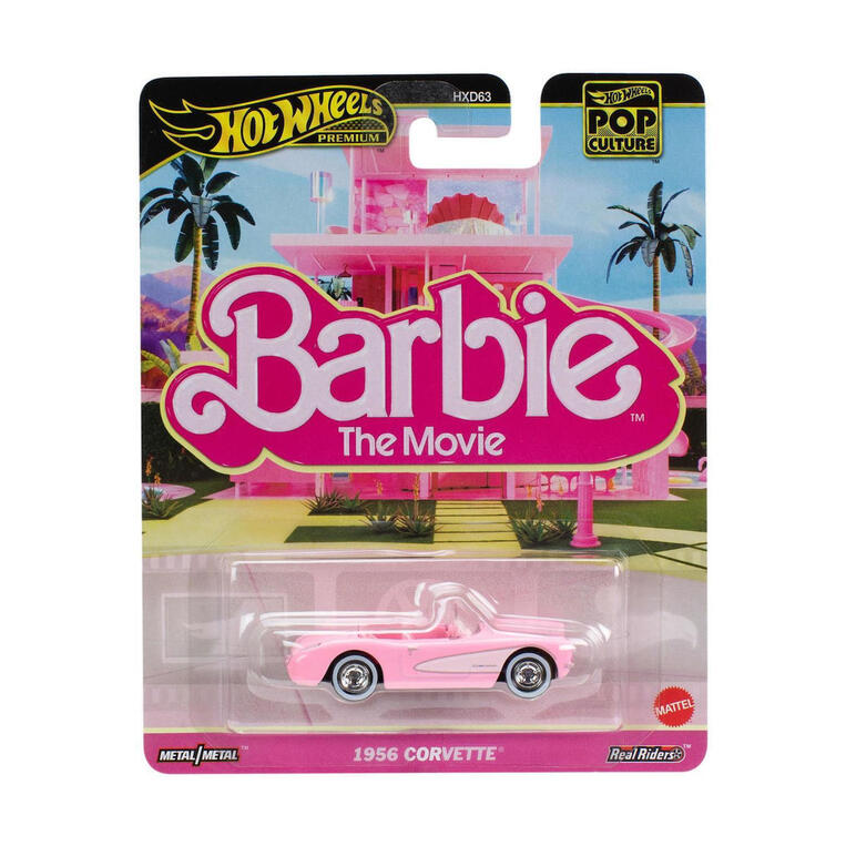 Hot Wheels Premium Pop Culture: Barbie The Movie - 1956 Corvette Vehicle - JBL79