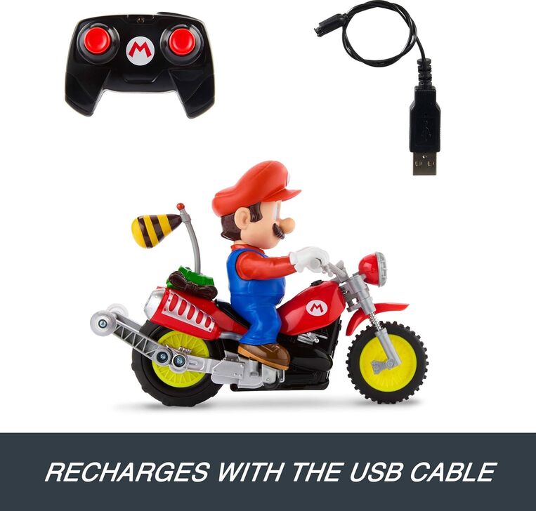 Hot Wheels Mario Wheelie Motocross RCBattery-Powered Vehicle - JML15