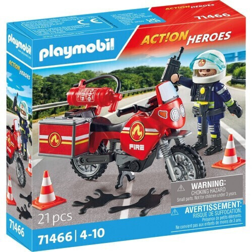 Playmobil Action Heroes Πυροσβέστης Με Μοτοσικλέτα - 71466