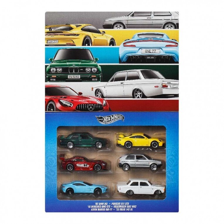 Hot Wheels Σετ με 6 Αυτοκινητάκια Die-cast Euro Style - JLB25