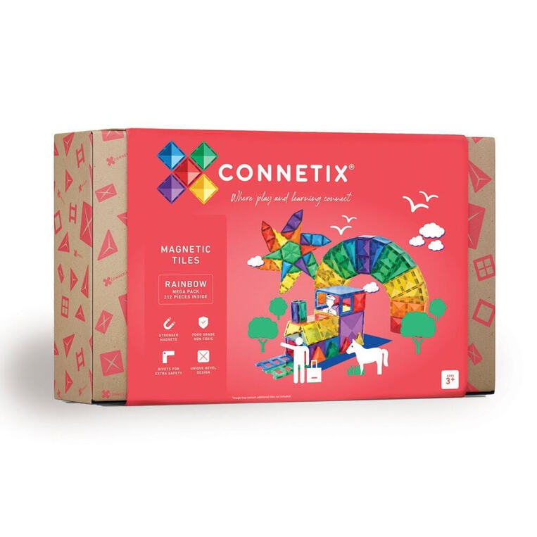 Connetix Magnetic Tiles Rainbow Rainbow Mega Pack 212 Pieces - CT-R-00212-ME