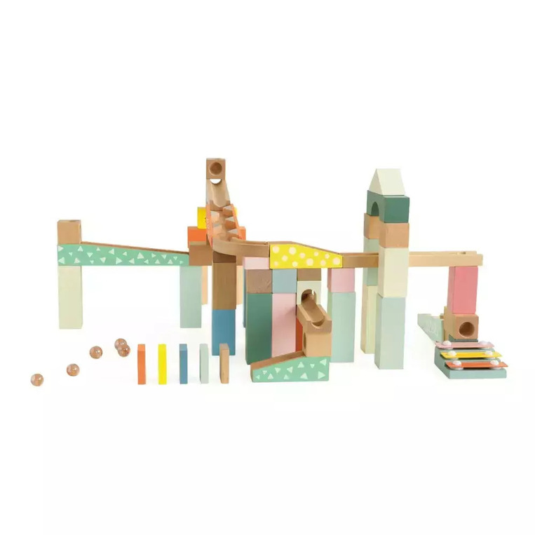 Classic World Wooden Marble Run Construction Set 62pcs - C20211 